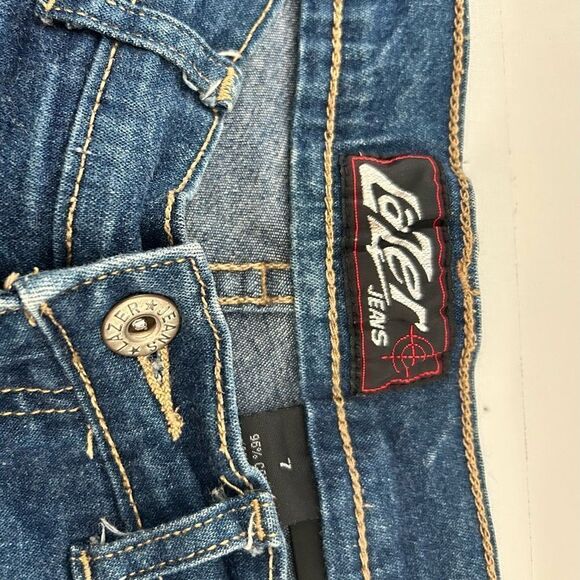 Lazer Cropped High Rise Silver Stud Embellished Straight Leg Jeans Size 7 - Picture 10 of 11